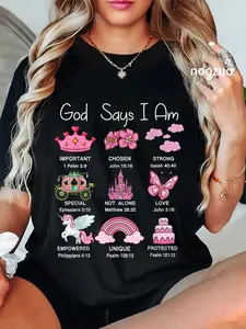 100% Cotton Christian God Say I Am Princess Jesus Girl T-Shirt