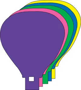 SHAPES ETC. Large Assorted Color Creative Foam Cut-Outs - Hot Air Balloon
