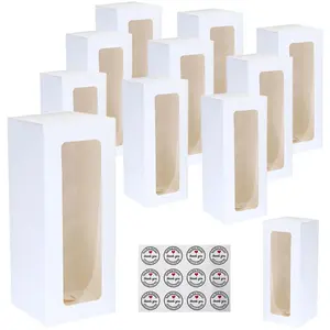 Boxes with Window 8.7'x3.15'x3.15' Candy Packaging, Small Gift Boxes, Soap holder, Mini Treat Packaging for Bakery Chocolate Jewelry Display (White)