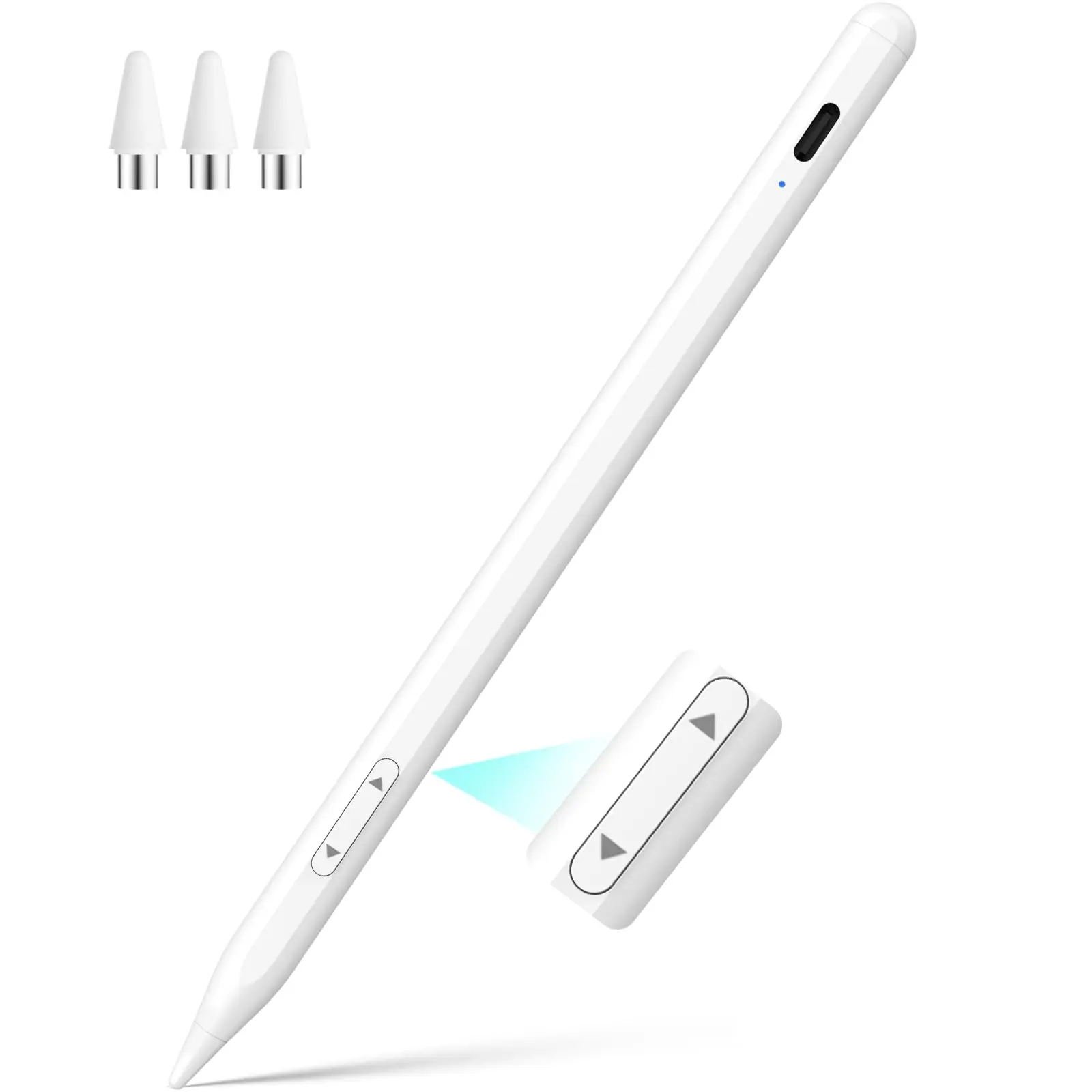 Universal Stylus Pen for Apple iPhone & Android & iPad, 2X Fast Charge Active Stylus Pencil for All Touch Screen, High Sensitivity Capacitive Stylus for Smartphone Apple Watch Tablet-White