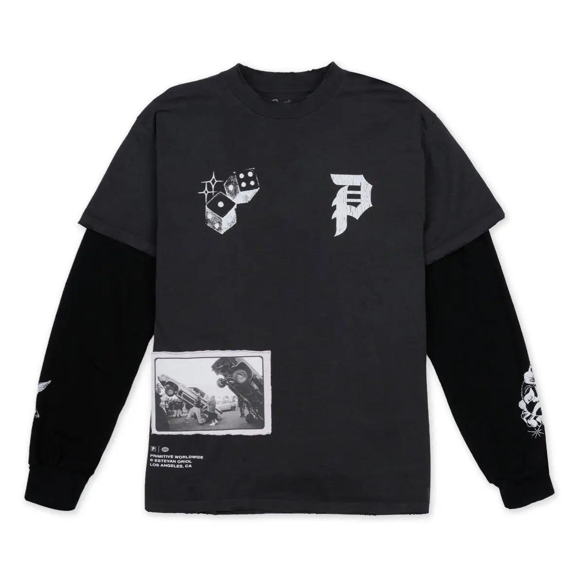 Primitive Skateboarding Men's Thermal L/S T-shirt Bounce Twofer Primitive Skateboarding Men's Thermal L/S T-shirt Bounce Twofer