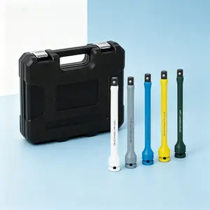Torque Limiting Extension Bar Set, 1/2" Drive Impact Socket Extensions, 8-Inch Length, 65-140 Ft-lbs Color-Coded CR-MO Steel Bars, SAE Standard Torque Stick Set for Tire Repair & Drills, with Storage Case