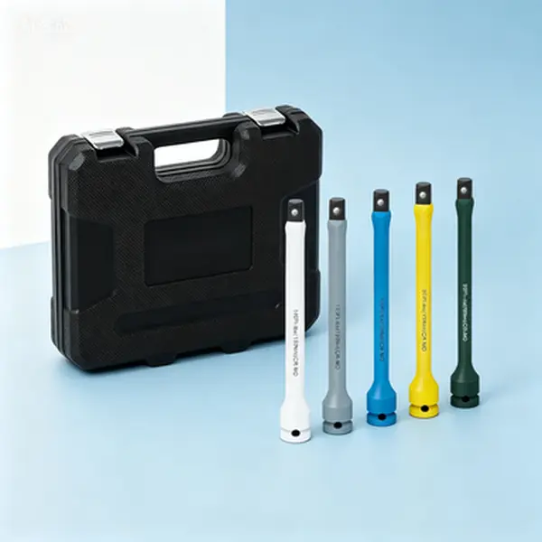 5-Pieces Torque Limiting Extension Bar Set, 1/2" Drive Impact Socket Extensions, 8-in Length, 65-140 Ft-lbs Color-Coded CR-MO Steel Bars, SAE Standard Torque Sticks for Tire Repairs & Impact Tools, with Storage Case