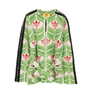Pre-owned GUCCI Nylon Small Leather Goods Trefoil Knit Cardigan