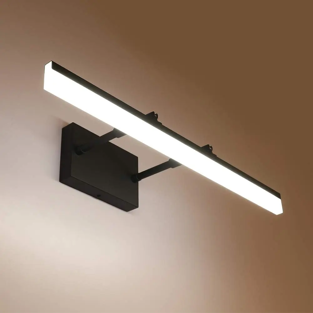 YHTlaeh Adjustable LED Bathroom Vanity Light Fixture Wall Cabinet 18W 24inch Matte Black Natural White Light 4000K for Makeup Bathroom Lighting Over Mirror (Dimmable)