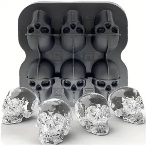 Halloween Skull Ice Cube Mold, Ice Molds, BPA-Free Silicone Tray for Spooky Drinks, Perfect for Parties & Home Decor, Kitchen Essential Accessory