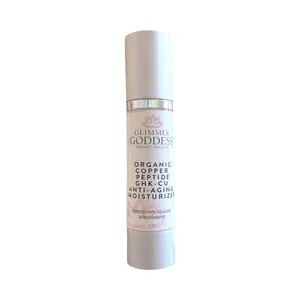 Glimmer Goddess Organic Copper Peptide GHK-CU Anti-Aging Moisturizer - Lightweight Hydrating Cream with Aloe Vera & Jojoba Oil for Daily Skin Repair