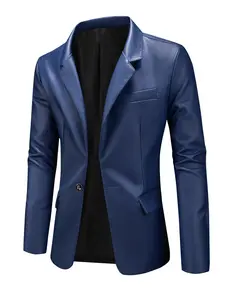 Men's Casual PU Leather Jacket, Fitted Design, Urban Punk Aesthetic Style, Perfect Gift for Friends, Husband, Boyfriend, All Seasons