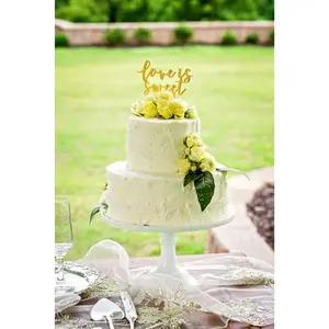 "Love is Sweet" Rustic Wedding Cake Topper