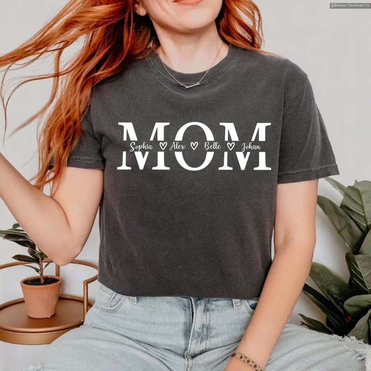 Personalized Mom Shirt & Gift, Mother's Day Gift, Custom Children + Mama Name Tee , Special Gift Shirt
