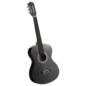 Classical Guitar, 38 Inch, Wood Classical Guitar Starter Kit for Beginners, with Nylon Strings, Gig Bag, Strap, Tuner, Extra Strings, Picks, Capo, Basswood, for Teenagers Adults Students, Black