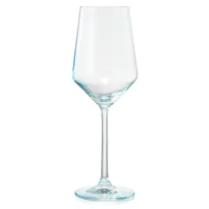 The Wine Savant Make Your Own Set Wine Glass SINGLE, Colorful Blue Colored Large 12 oz Glass, Italian Style Tall for White & Red Wine, Mothers Day Gift, Set of 1 Beautiful Glassware (Light blue)