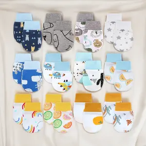 F-F4 12 Pairs Newborn Baby Mittens - No Scratch Infant & Toddler Gloves for 0-6 Months Baby Boys & Girls  Soft & Protective