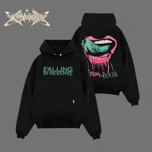 [K99YoungBoy] Falling in Reverse Red Reaper Emo Alt Metal Band Shirt &Hoodie Mens Black Classic Rock Metal Tee Merch, in Pepper Color Round Neck Cotton Casual Graphic Tee for Band Fans Men Women