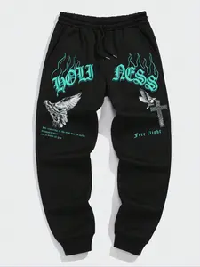 Men's Plus Size Drawstring Waist Pants, Fashion Trendy Street Style, Comfortable and Stylish, Perfect for Casual Wear, Casual Street Trousers, Casual Streetwear Pants