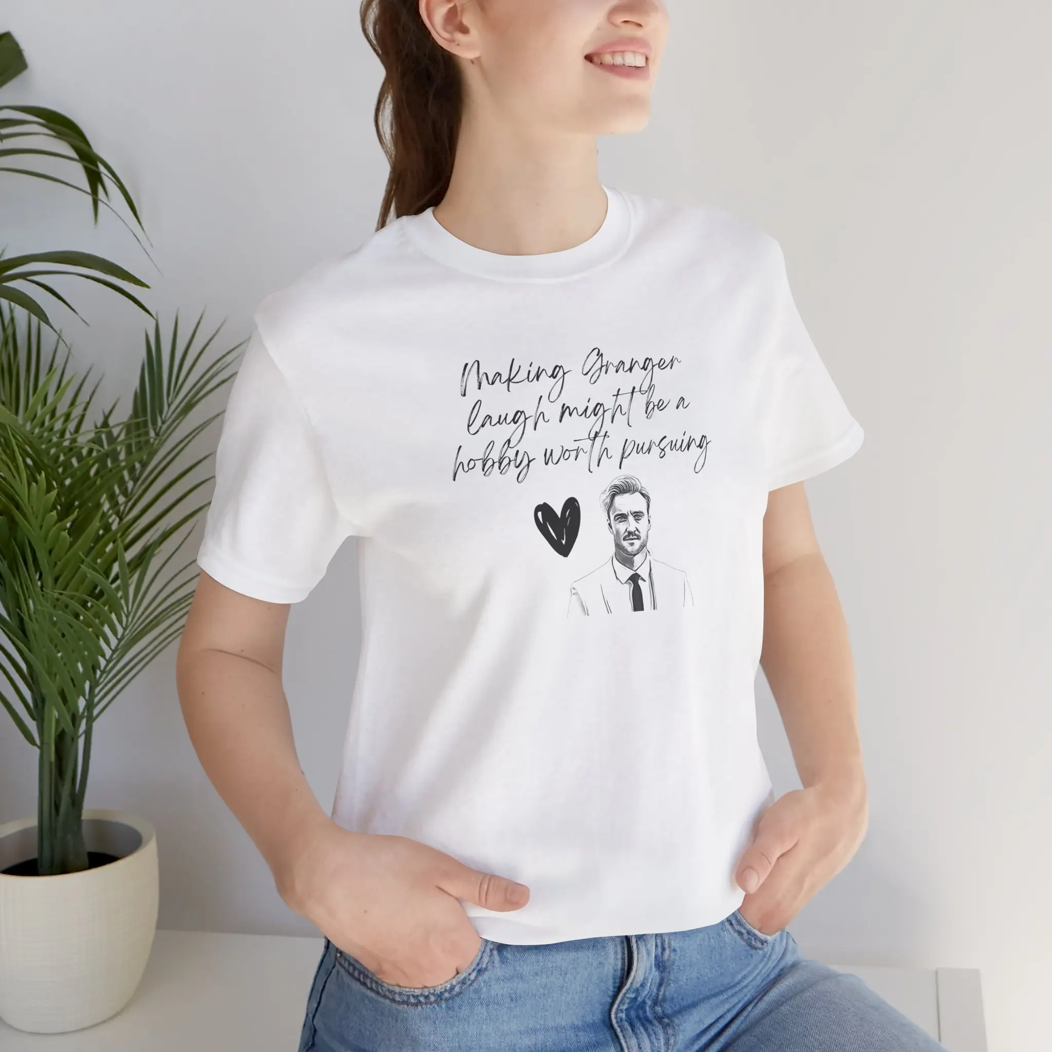 Dramione Fan Fic Draco Malfoy Making Granger Laugh Unisex Tee, T-shirt, Hogwarts Gift, Harry Potter Fan Shirt