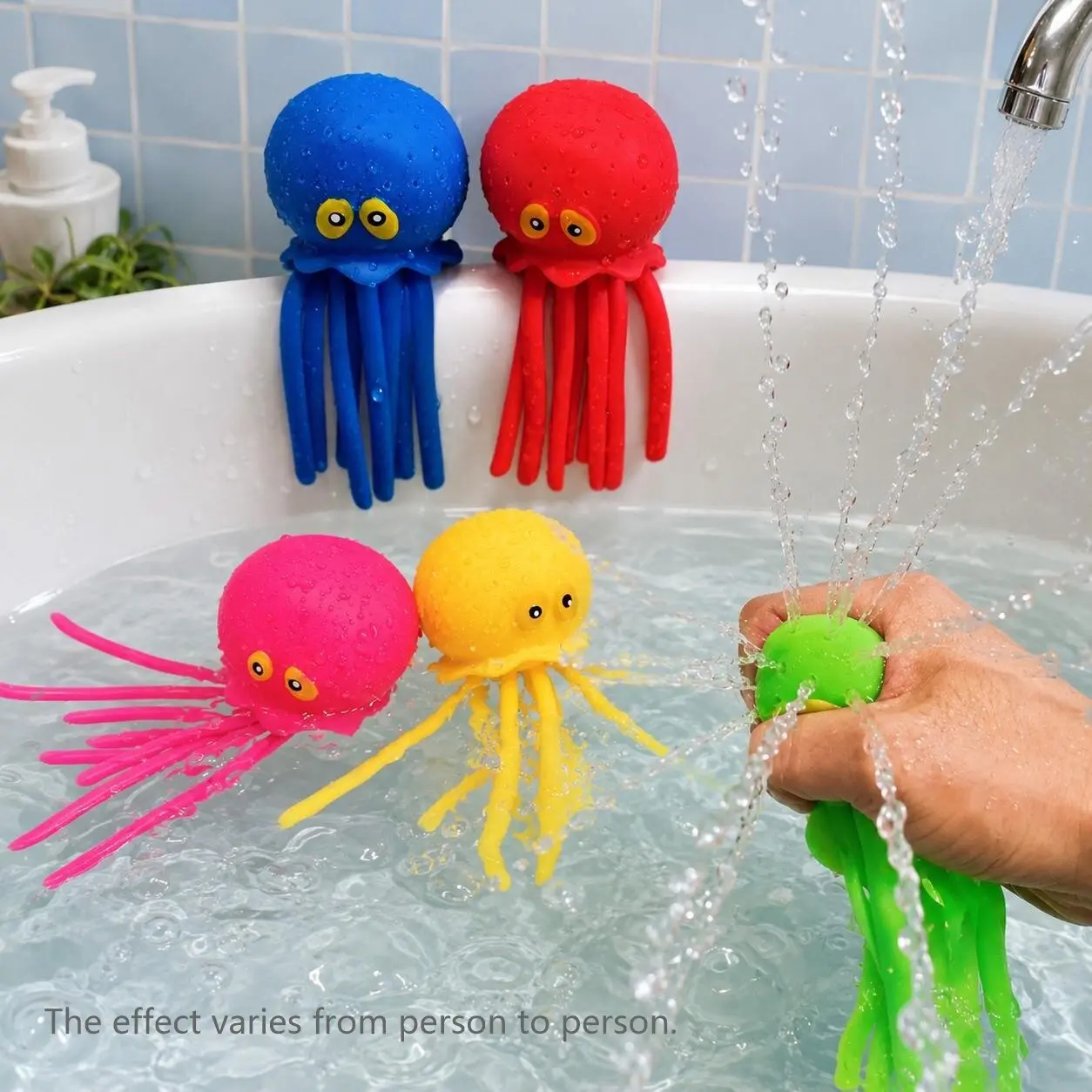 Rubber Octopus Pool Decorations, Sensory Stress Relief Toys, Summer Party Supplies, 1-2 Pieces Bath Ornaments