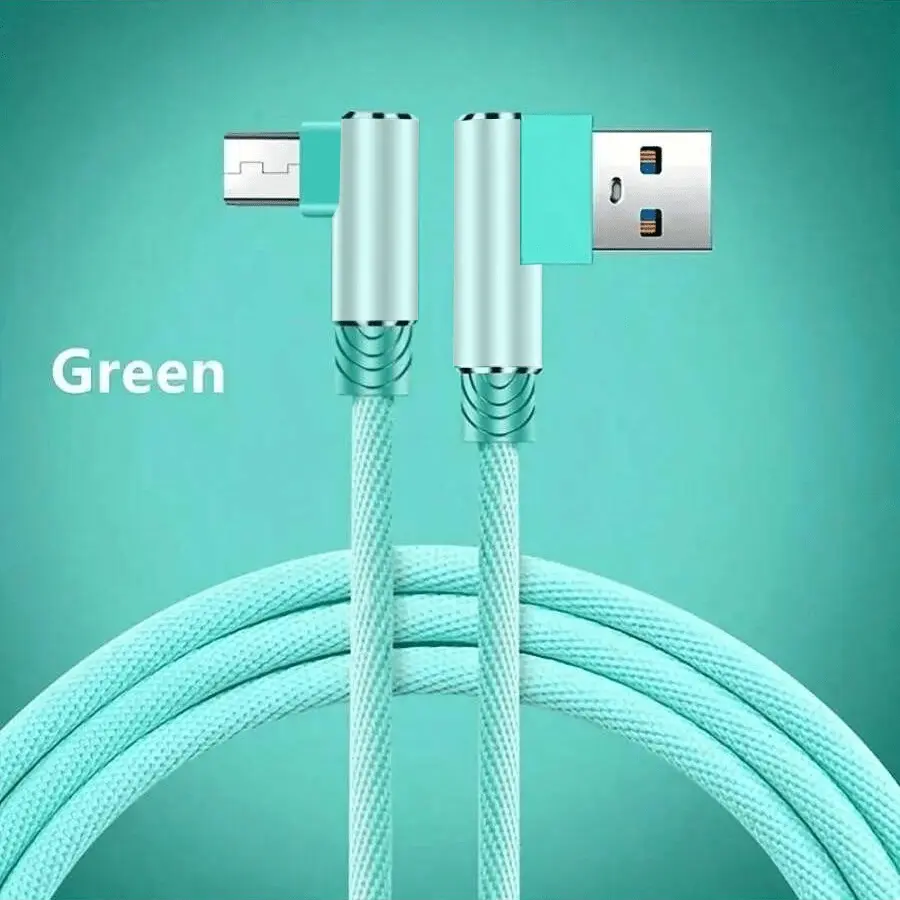 Braided Charging Cable, Durable, USB Fast Charging 90 Degree Right Angle Compatible with IPhone 16/15 Series, Samsung Android Mobile Phone, Type C Micro USB Cable, Mobile Game, Cellphone, Data Cables