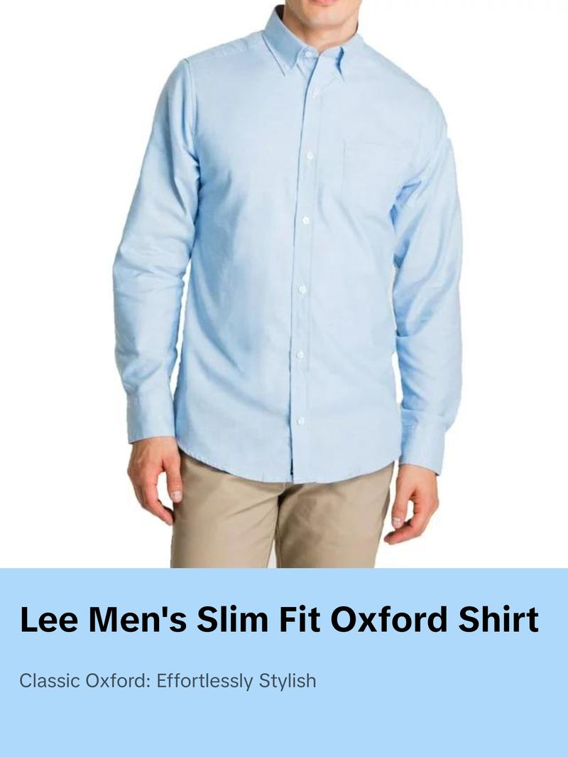Lee Uniforms Mens Long Sleeve Oxford Slim Shirt