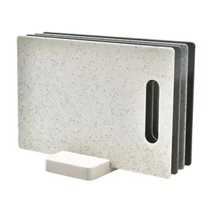 Professional Kitchen Cutting Board Set with Base, Non-Slip Easy Clean Plastic Mats, Durable Safe 28x18 Cm, Four-Piece Set, Kitchen Chopping Board