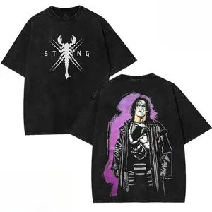 ToolHeaven WWE Sting Washed T-Shirt | Vintage Graphic Design | Iconic Wrestling Print | Classic Fan Apparel Cotton Fabric