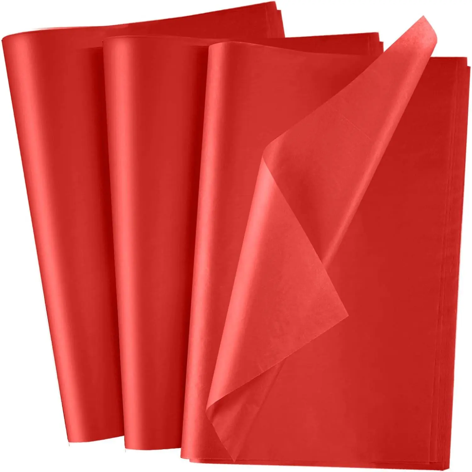 100 Sheets Red Tissue Paper 20x14 Inches  Bag Christmas Wrapping Tissue Paper Decorative Art Paper for DIY Crafts Weddings Valentines Xmas Party Decor