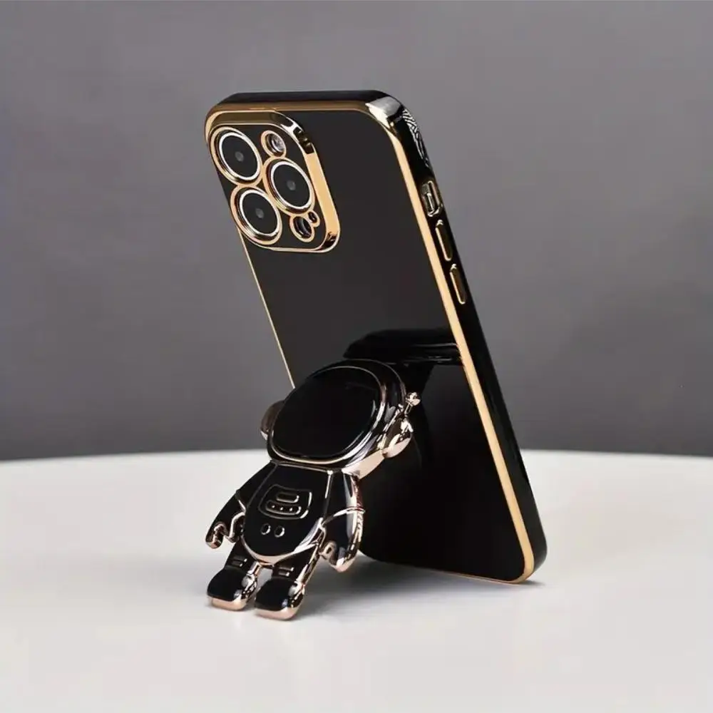 Cartoon Astronaut Design Phone Case, Decorative Phone Protector Cover with Phone Holder, Shockproof All-inclusive Phone Cases for iPhone 11 12 13 14 1