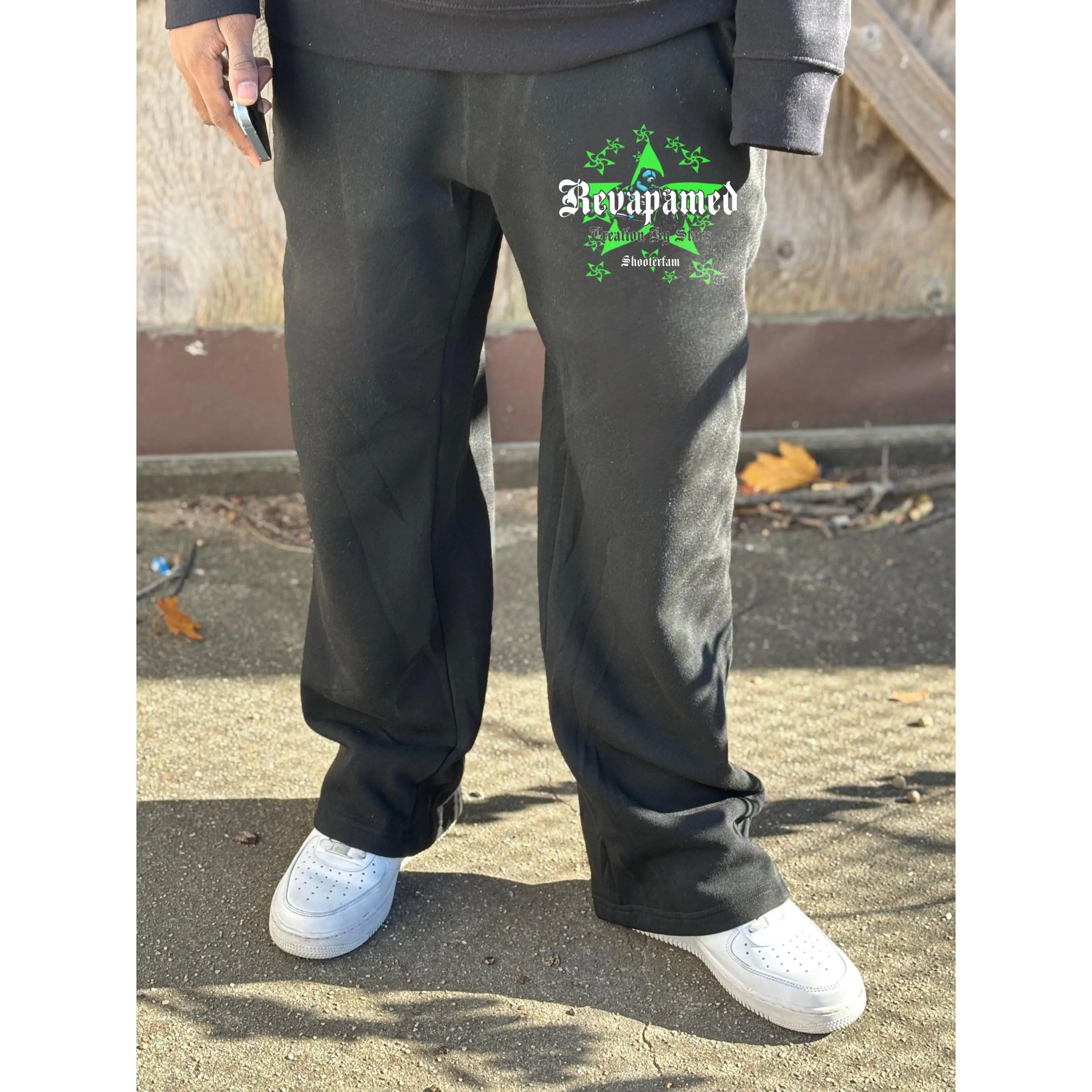 Created By Stars Sweatpants (Black/Lime Green/Carolina Blue/White)