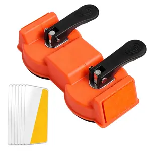 Floor Gap Fixer Tool with Dual Suction Cup & 6 count Sticky Pads, 90? Striking Surface Floor Gap Repair Tool for Laminate Vinyl Flooring - Plank Puller Installation Kit for Closing Gaps in  Floors
