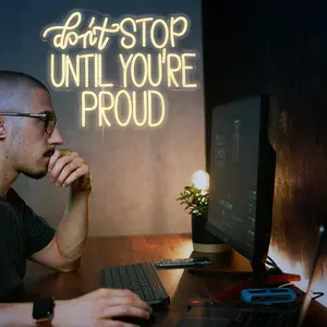 USB Powered LED Neon Light, Creative Letter Pattern Novelty Light, Wall Mounted Light for Home Study Room Bedroom Living Room Library