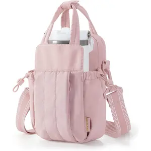 Water Bottle Holder Bag with Strap for 32 oz, RFID Crossbody Water Bottle Carrier Bag for Walking, Travel, Gym, Hiking