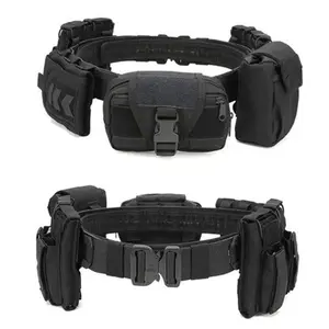 Tactical Belt Outdoor Patrol Multifunctional 5-Piece Nylon Removable Adjustable Tactical Belt with Quick Release Buckle and MOLLE Webbing for Equipping Pouches and Accessories