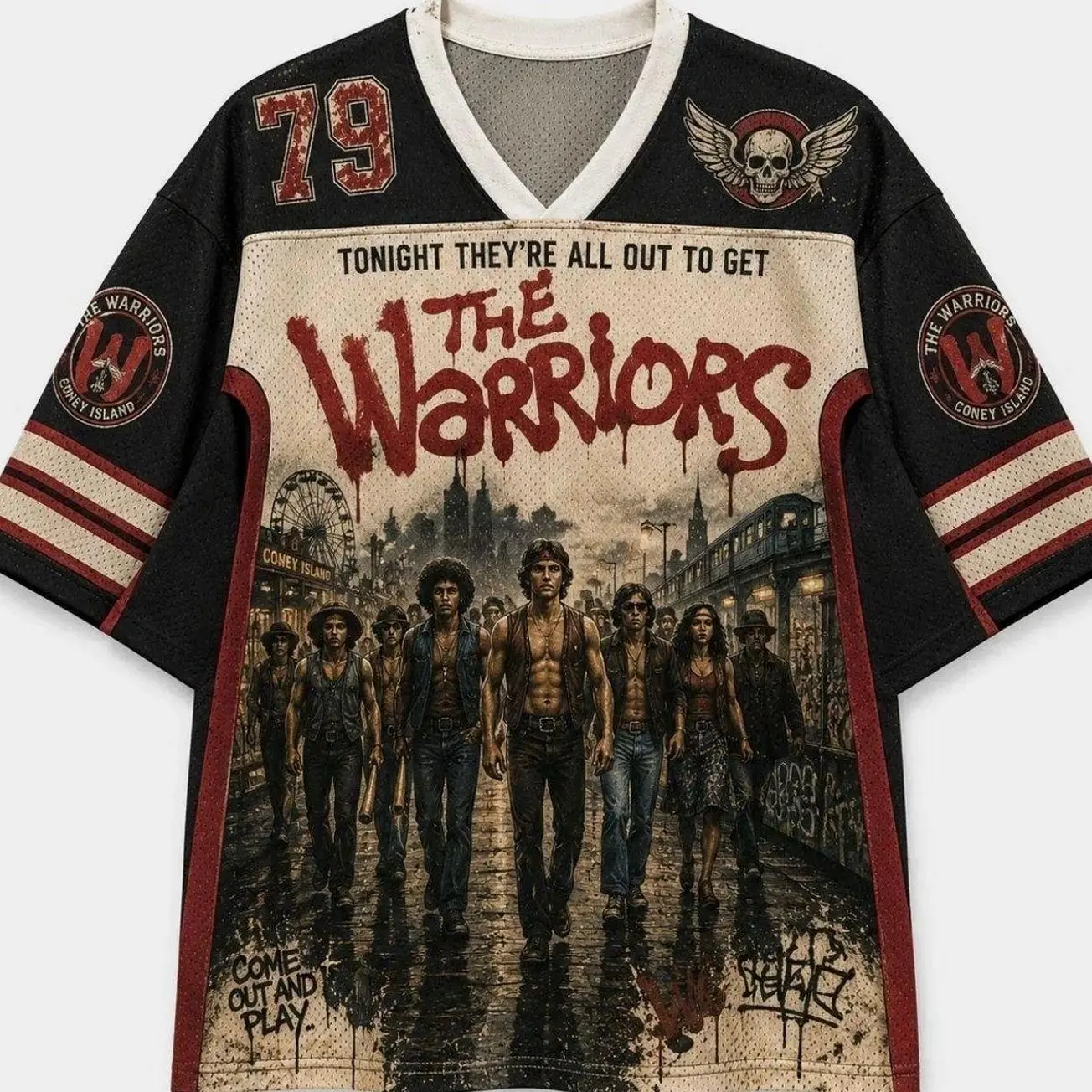 The Warriors Cult Classic Movie Graphic Jersey Shirt Vintage Retro Sports Mesh Fan Apparel Streetwear GJL B1T LQZ