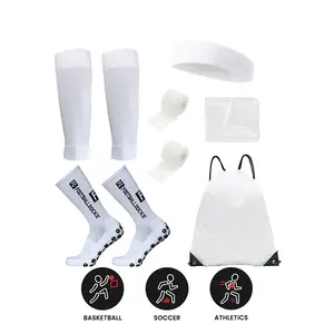 Men's Football Socks Set, Soccer Grip Socks, Sports Training Leg Sleeves, Soccer Bag & Towel Included, All Seasons Wear, Essential Gear for Athletes