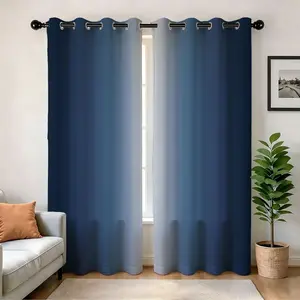 Gradient Blackout Curtains, Thermal Insulated Drapes with Eyelet Top, Easy Install Home Decoration Curtain, Blackout Window Cover, Ideal for Bedroom Kitchen Bathroom (2 Panels W84 X L84 Inch)
