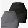 Women's Woven Trendy Hip High-Waisted Ribbed Shaping Fitted Bodycon Cropped Mini Skirt - Soft Basic, Tummy Control, Smooth Breathable Stretchy Fabric, Chic Minimalist Bottom, It Girl Vibe, Girly Vibes, Pairs with Tees Sweaters Coats, Multi-Color Options
