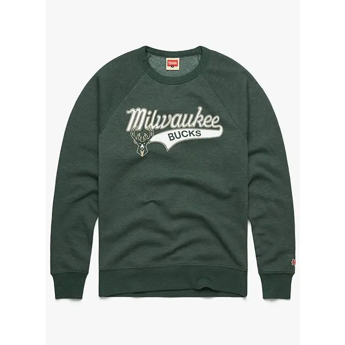 Homage Milwaukee Bucks Script Logo Crewneck Sweatshirt