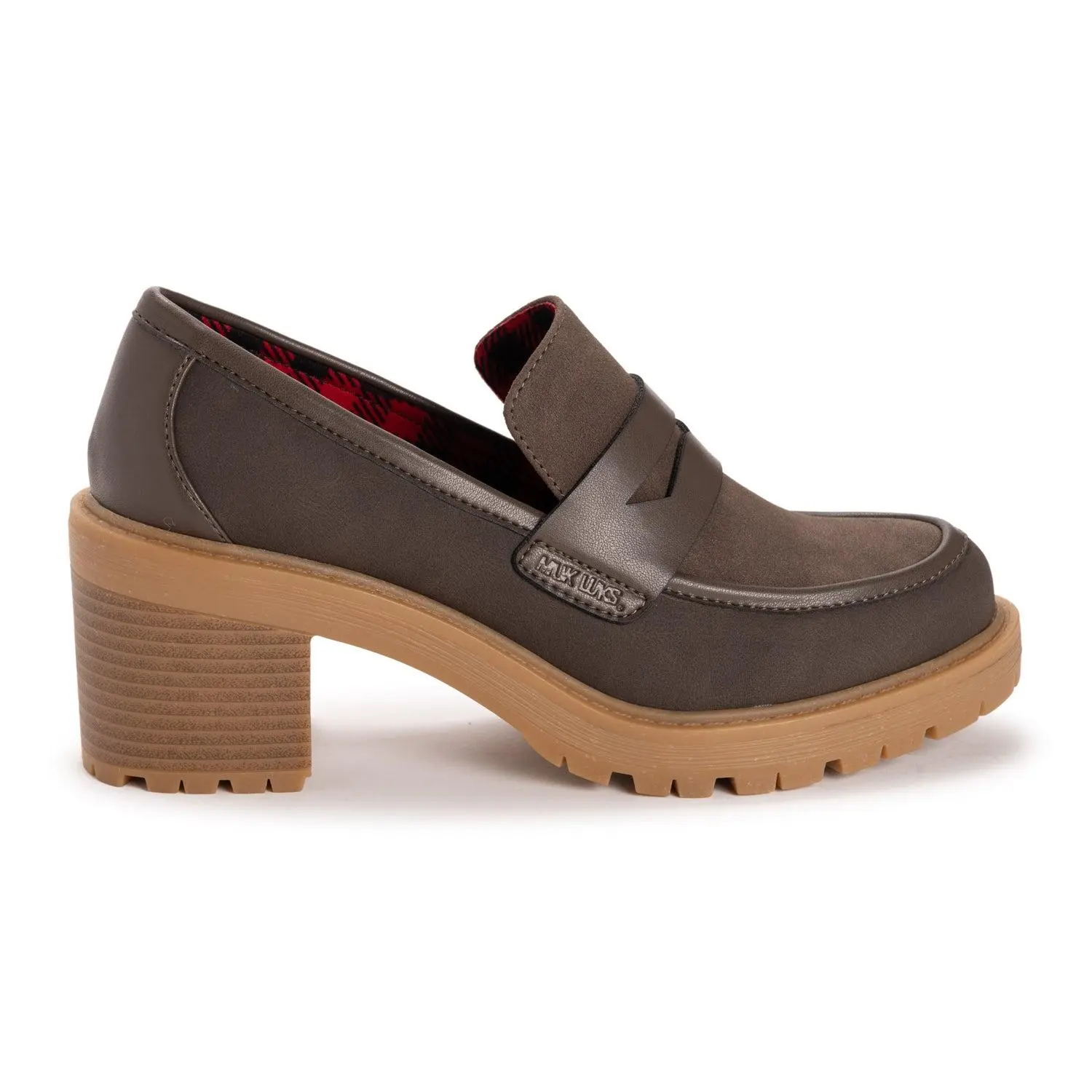 Muk Luks Women's Leona Chunky Platform Loafers - Easy On, Pull On, Round Toe, Extra Cushion Memory Foam, Lug Outsole, Casual Slip-On Footwear, Easy On Loafers, Extra Cushion Loafers