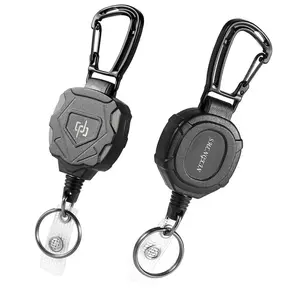 Retractable Identification Badge Holder, Retractable Badge Reel, Retractable Badge Scroll, 2 Counts/set Outdoor Camping Backpack Keychain, Identification Badges & Supplies for Outdoor Camping, Retractable Badge Holders
