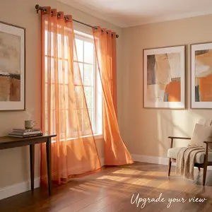 Summer Vibes, 52x90 Inch 2pcs Sheer Curtains for Living Room Bedroom Linen Sheer Curtains, Grommet Luxury Black Out Curtains for Windows Apartment L12