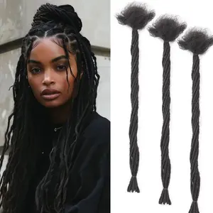 Hot Wholesale 10 Strands Thick Dreadlock Hair Extensions for Crochet Braiding - 0.08inch Brazilian Virgin Human Hair, Afro Curly/Kinky Style, Unisex for Men & Women, Perfect for Hip-Hop and Streetwear Looks, Crochet Hair