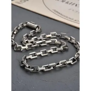 Unisex street-style chunky chain necklace, vintage trendy hip-hop chunky chain necklace, chic jewelry gift for boyfriend and girlfriend, Cuban link chain