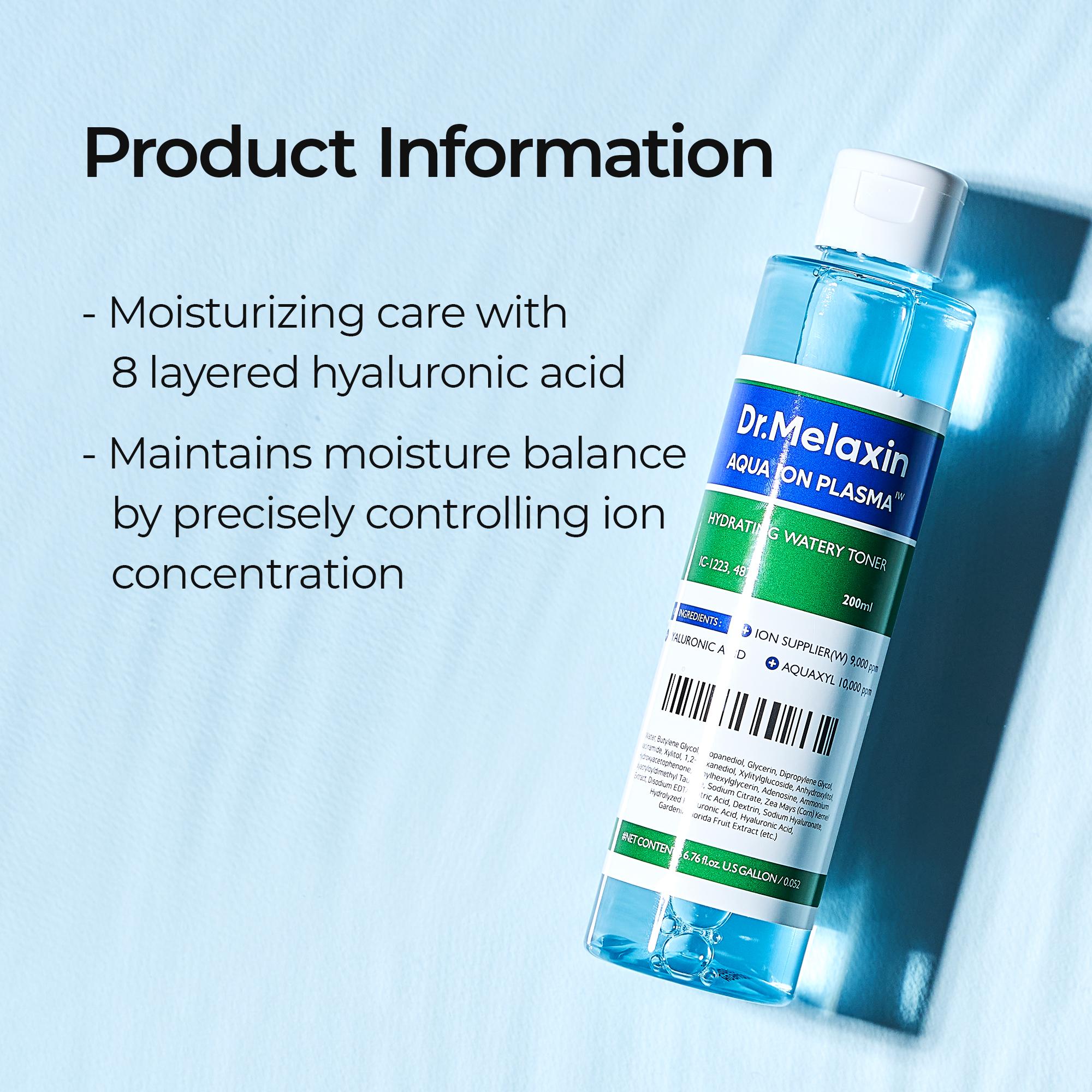 [Dr.Melaxin Official] Aqua Ion Plasma Hydrating Watery Toner | Moisturizing, Hyaluronic Acid | Korean Cosmetics | 200ml