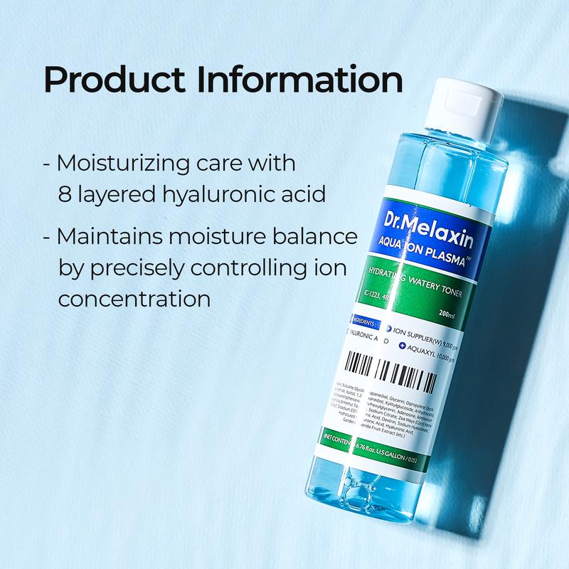 [Dr.Melaxin Official] Aqua Ion Plasma Hydrating Watery Toner | Moisturizing, Hyaluronic Acid | Korean Cosmetics | 200ml