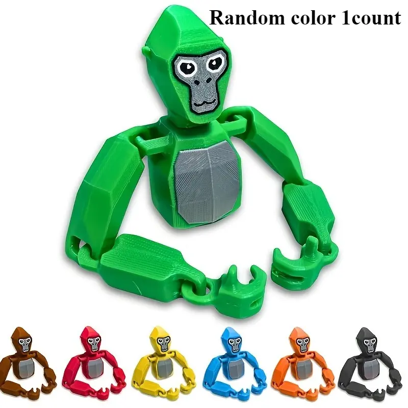 Flexible Gorilla Label 3D Print Swinging Decoration Strap Stand, Best Stress Relief Toy, Perfect Holiday Gift Idea, Articulating Desk Fidget, Stress Relief Fidgeting, Stress Relief Model