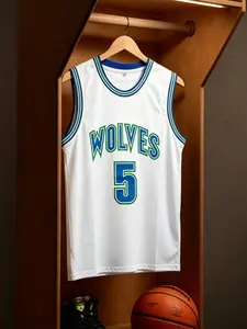Men's Basketball Jersey, Quick Drying Breathable Basketball Vest, Loose Basketball & Letter Print Sports Vest, Basketball Clothing for Outdoor Sports