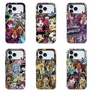Monster High Doll Collage Print Phone Case, Gothic Monster Girl Full Print Shockproof Cellphone Casing, Y2K Spooky Cute Teen Trendy Shell for  iPhone11 12 13 14 15 16 17pro max and Samsung S21-S26 .Perfect for Her/Him Girly Phone Caseslovely stylish gift