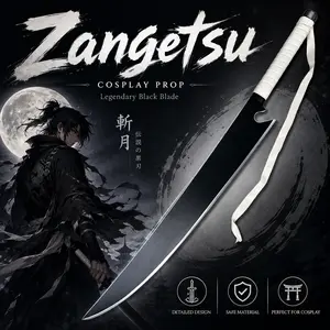 Anime Replica Katana, One Piece Zoro Wado Ichimonji Prop, Solid White Sheath & Black Blade, Cosplay Shooting Collectible Ornament, New Upgrade