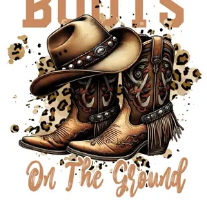 Boots on the ground black and gold print