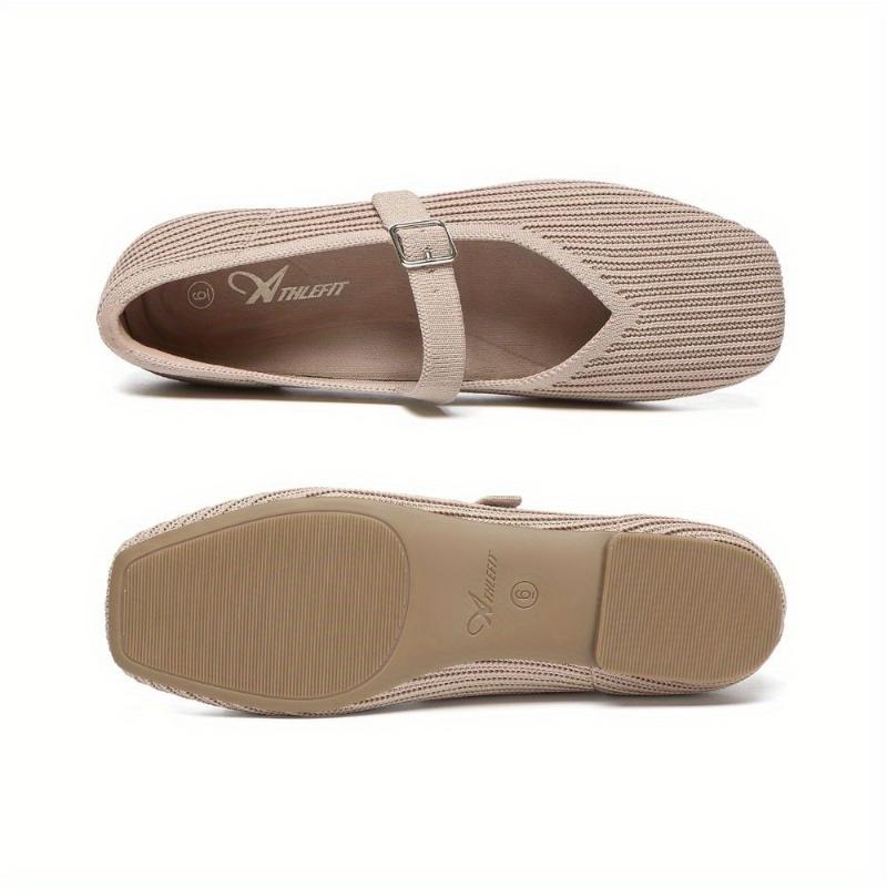 Summer Special| ATHLEFIT Women's Mary Jane Ballet Flats - Square Toe ...